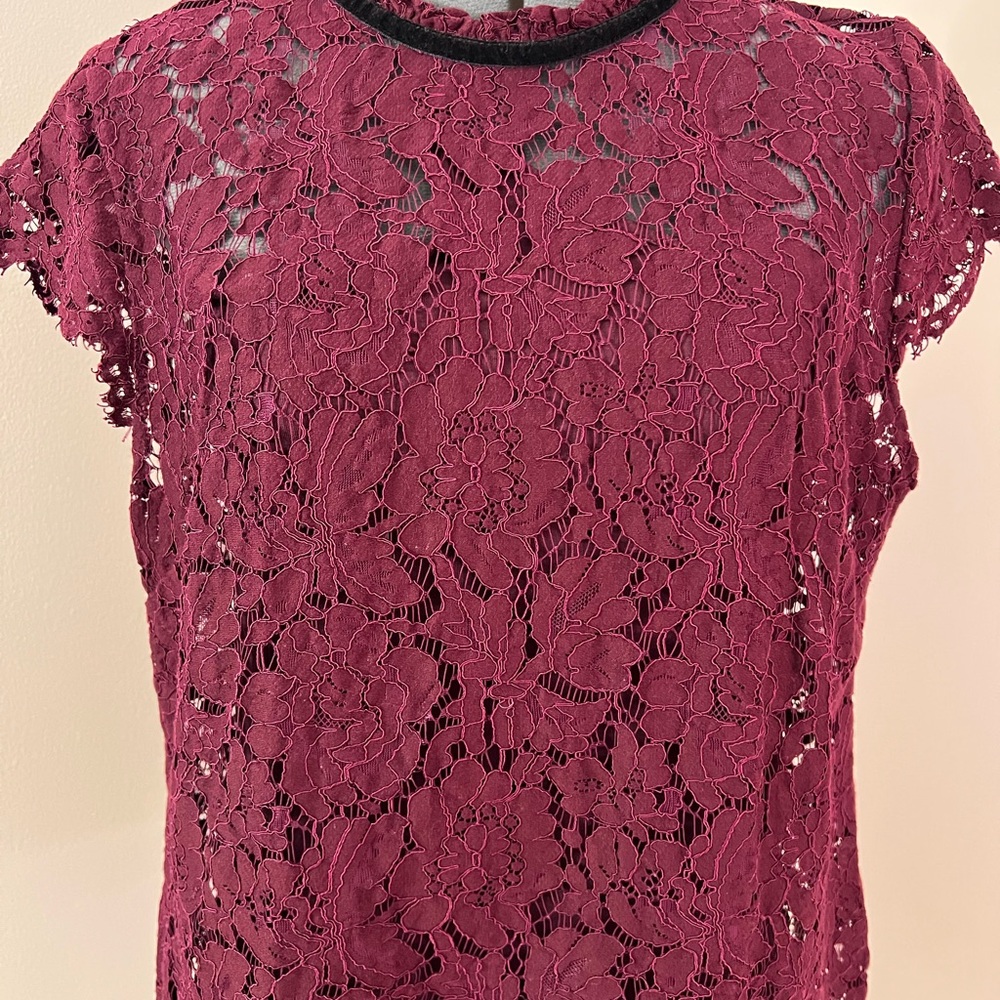 Elegant Lace Burgundy Top